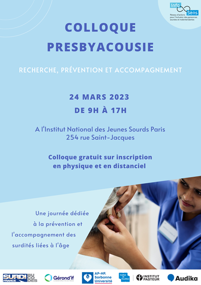 Colloque Presbyacousie - 24 mars - Infosens - INJS