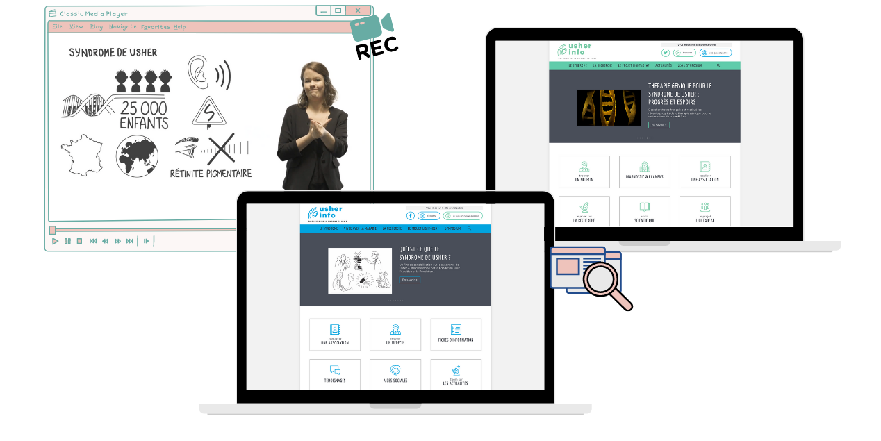 Extraits des sites internet Usher Info et de la vidéo sur le syndrome de Usher.