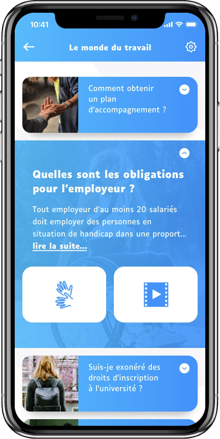 Extrait 2 de l'application Sens