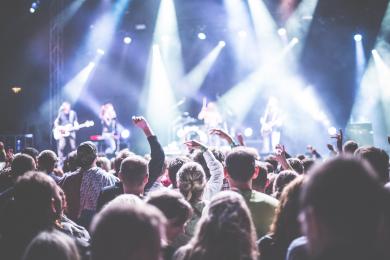 Personnes assistant à un concert de musique