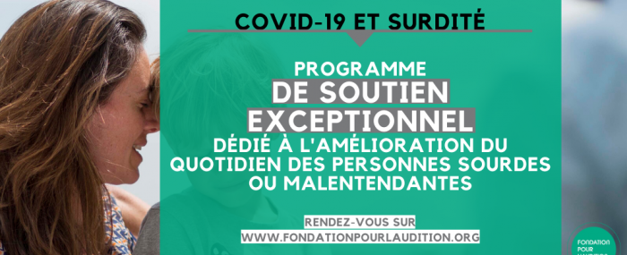 Programme de soutien exceptionnel de la Fondation Pour l'Audition dans le cadre du Covid-19