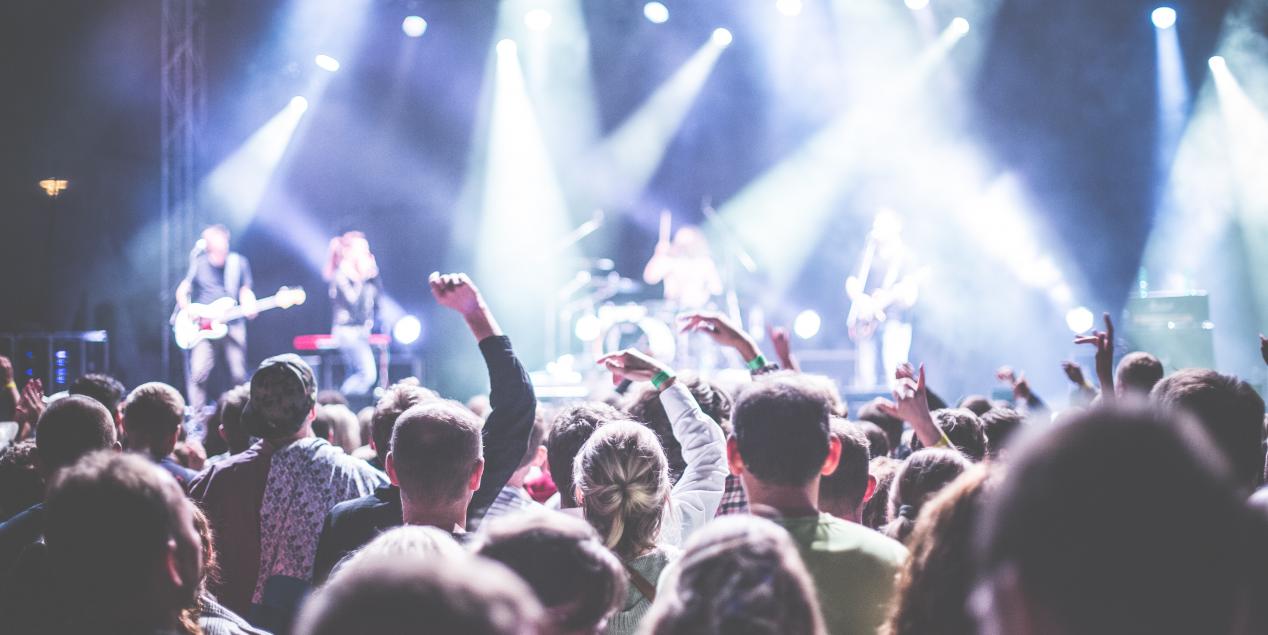 Personnes assistant à un concert de musique